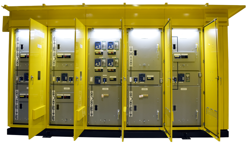 Medium voltage (15kV) arc resistant switchgear in NEMA 3R enclosure.