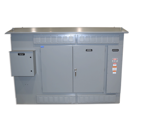 Front view of 480V 1600A low voltage switchgear